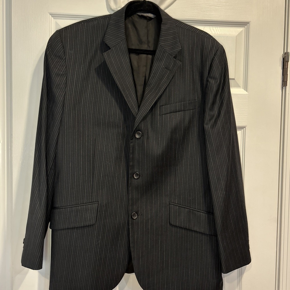 Banana Republic‎ Blazer Mens 42S Navy Blue Pinstripe Wool Sport Coat Jacket 2007